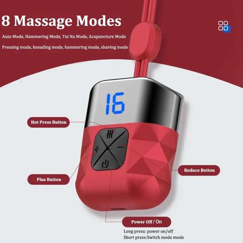 Portable Ems Neck Massager For Shoulder & Cervical Therapy - Red