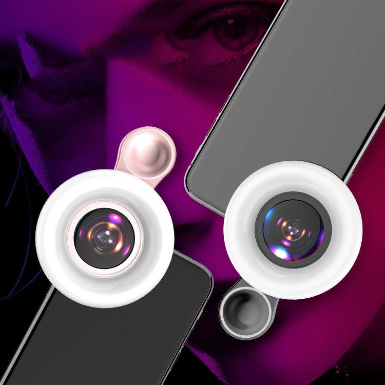 Selfie Light Macro Lens for Mobile Beauty Makeup - Black