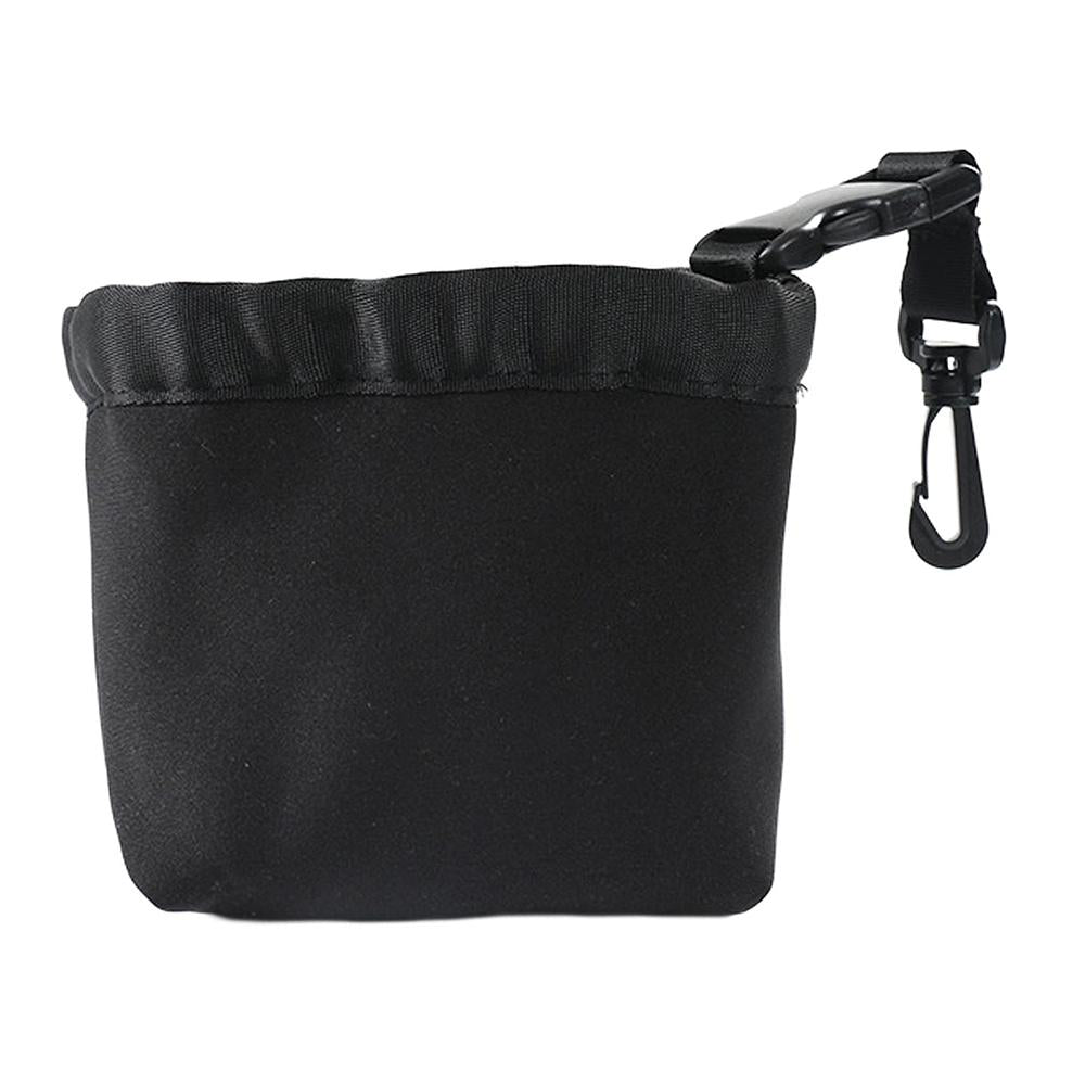 Black Portable Golf Ball Cleaning Bag - Waterproof &amp; Removable