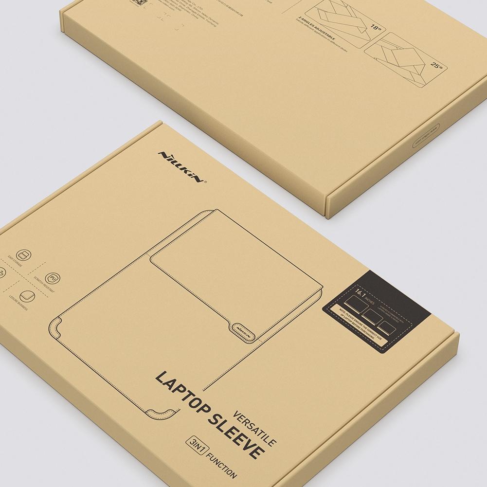 14.0 Inch Water Wave Texture Laptop Sleeve - Versatile Design - Brown