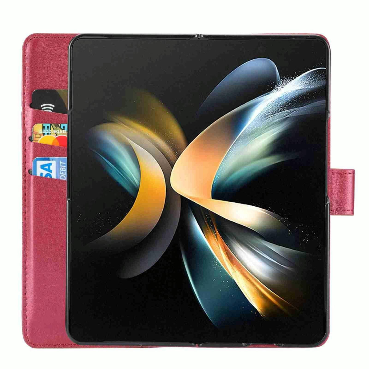 For Samsung Galaxy Z Fold4 5G Embossed Pu Leather Phone Case - Black