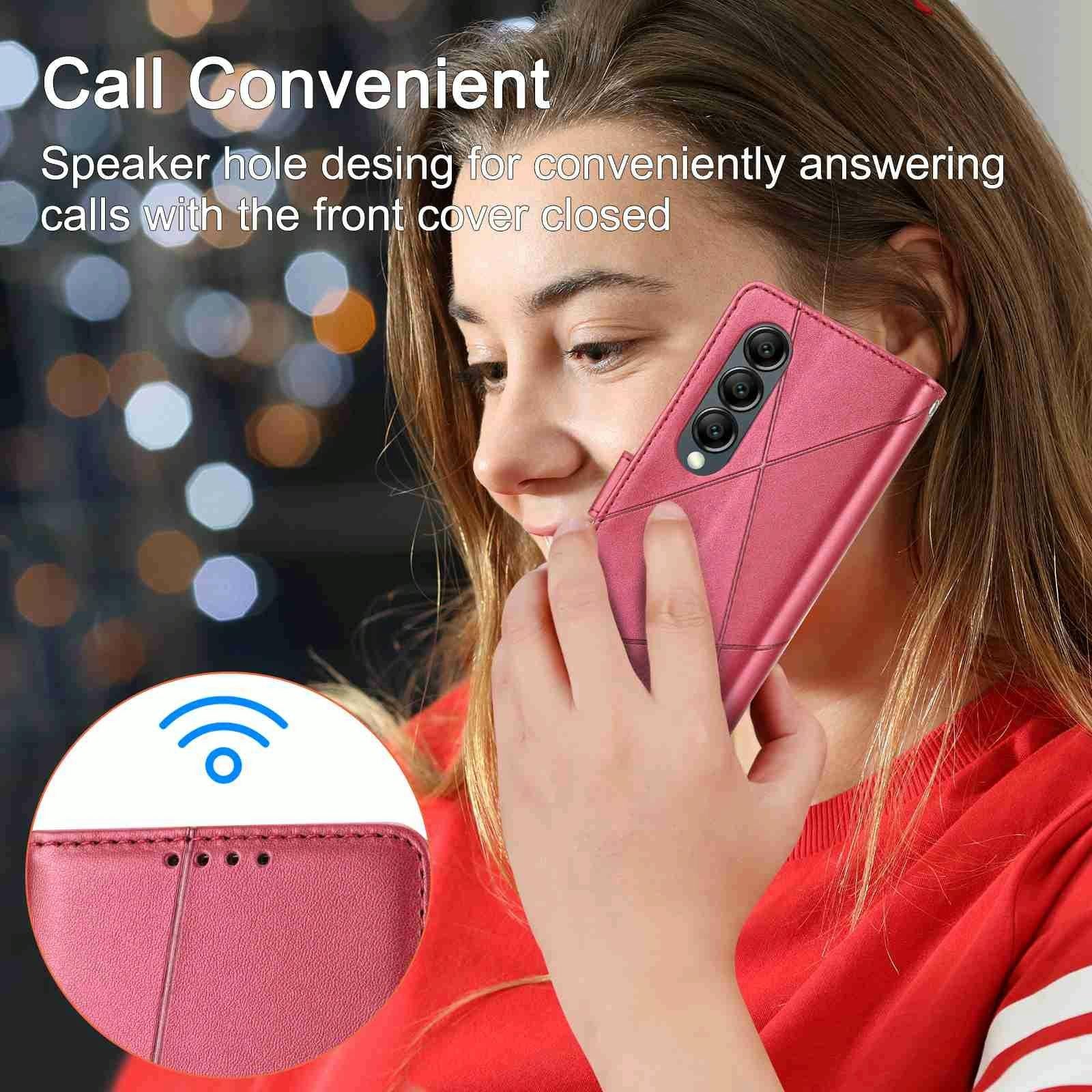 For Samsung Galaxy Z Fold4 5G Embossed Pu Leather Phone Case - Black