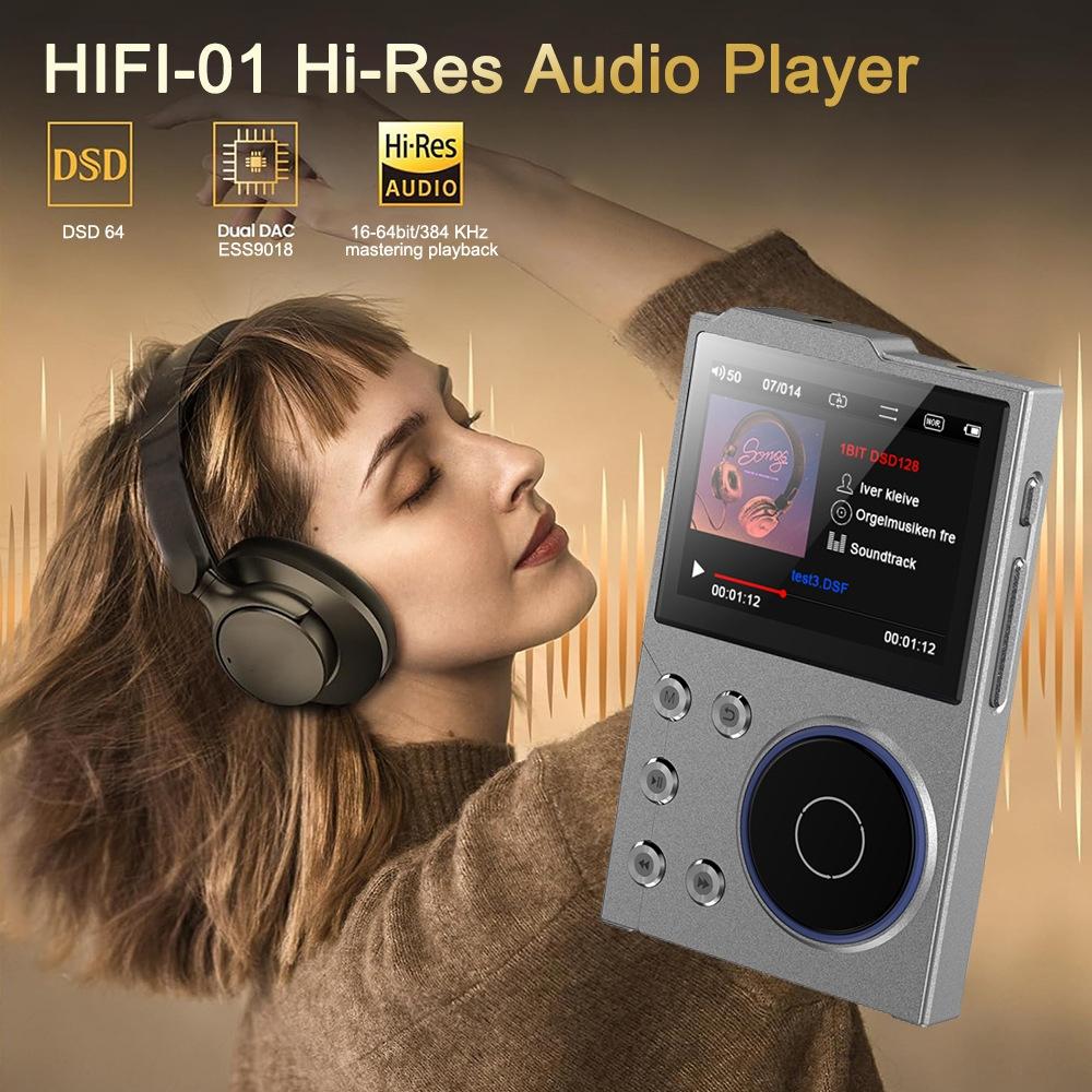 2.4 Inch Hifi Bluetooth Music Player Dsd256 Mastering Sound Quality 16Gb+16Gb Memory - Black - 16Gb