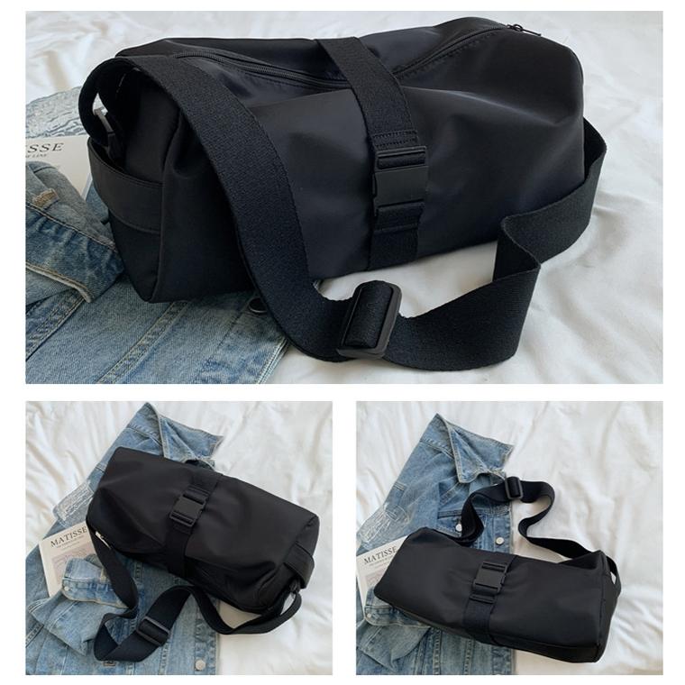 Travel & Fitness Crossbody Bag - Waterproof Nylon - Black