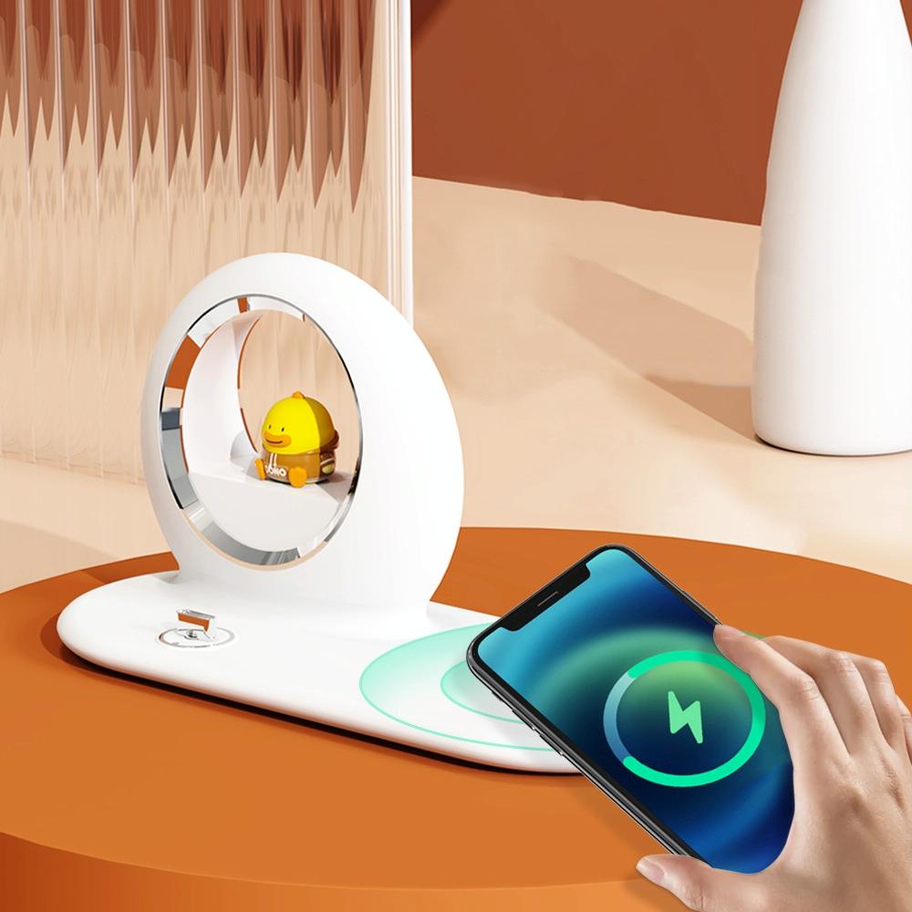 10W Cartoon Wireless Fast Charger With Night Light Pink