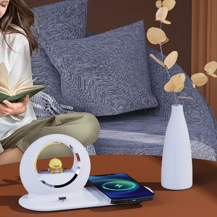 10W Cartoon Wireless Fast Charger With Night Light Pink