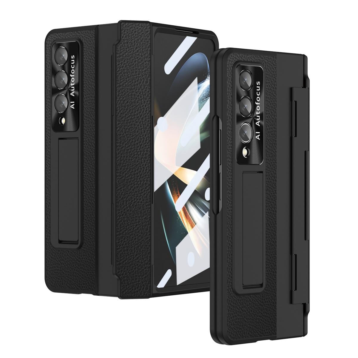 For Samsung Galaxy z Fold4 5G Full Coverage Phone Case with Hinge - Integrated Design - Black