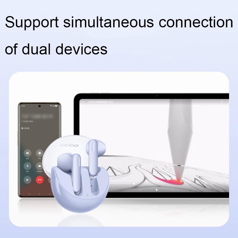 Wireless Bluetooth Earphones with Noise Reduction for Calls and Music - Semi-in-ear Design - Purple