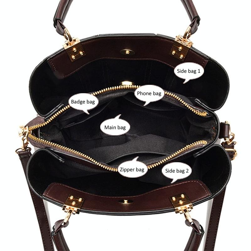 Large Capacity Summer Lady Handbag - Colourblock Shoulder / Crossbody - Black