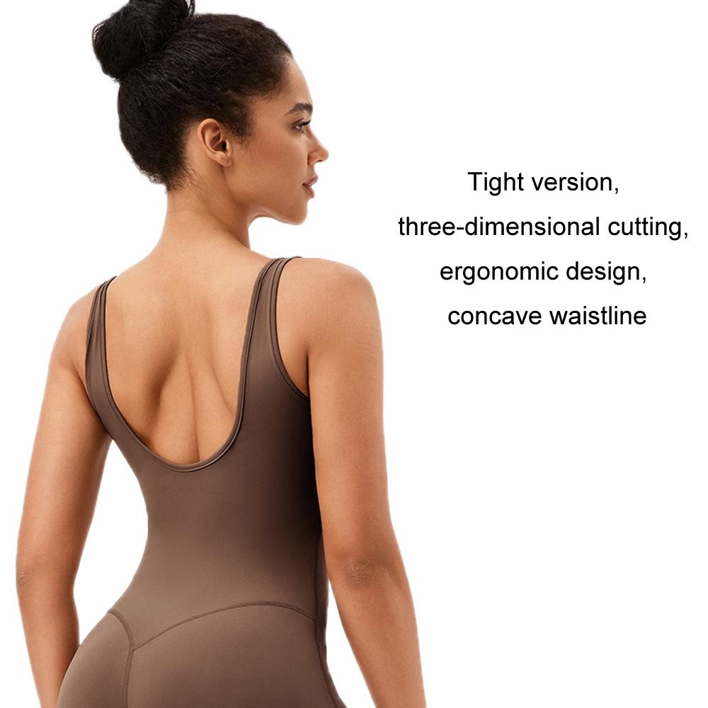Yoga Bodysuit With Chest Pad Size L Tight Fit - Berry Red - S