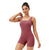 Yoga Bodysuit With Chest Pad Size L Tight Fit - Berry Red - S