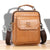 Large Capacity Retro Cowhide Crossbody Bag - Coffee