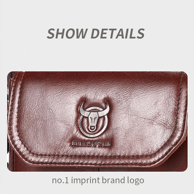 Large Capacity Retro Cowhide Crossbody Bag - Coffee