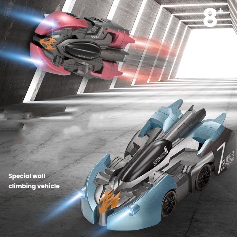Electric Remote Control Wall Climbing Car for Kids - Mini Toy - Red Flame Handle Rc Edition