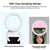 Clip-on Half-ring Fill Light for 10cm Mobile Phones - White