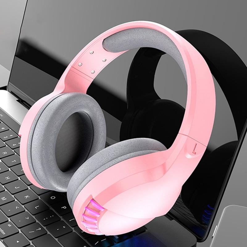 Rgb Dual-Mode Bluetooth Gaming Headset - Pink