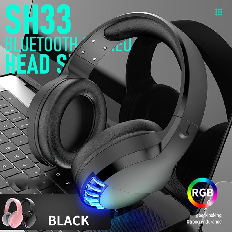 Rgb Dual-Mode Bluetooth Gaming Headset - Pink