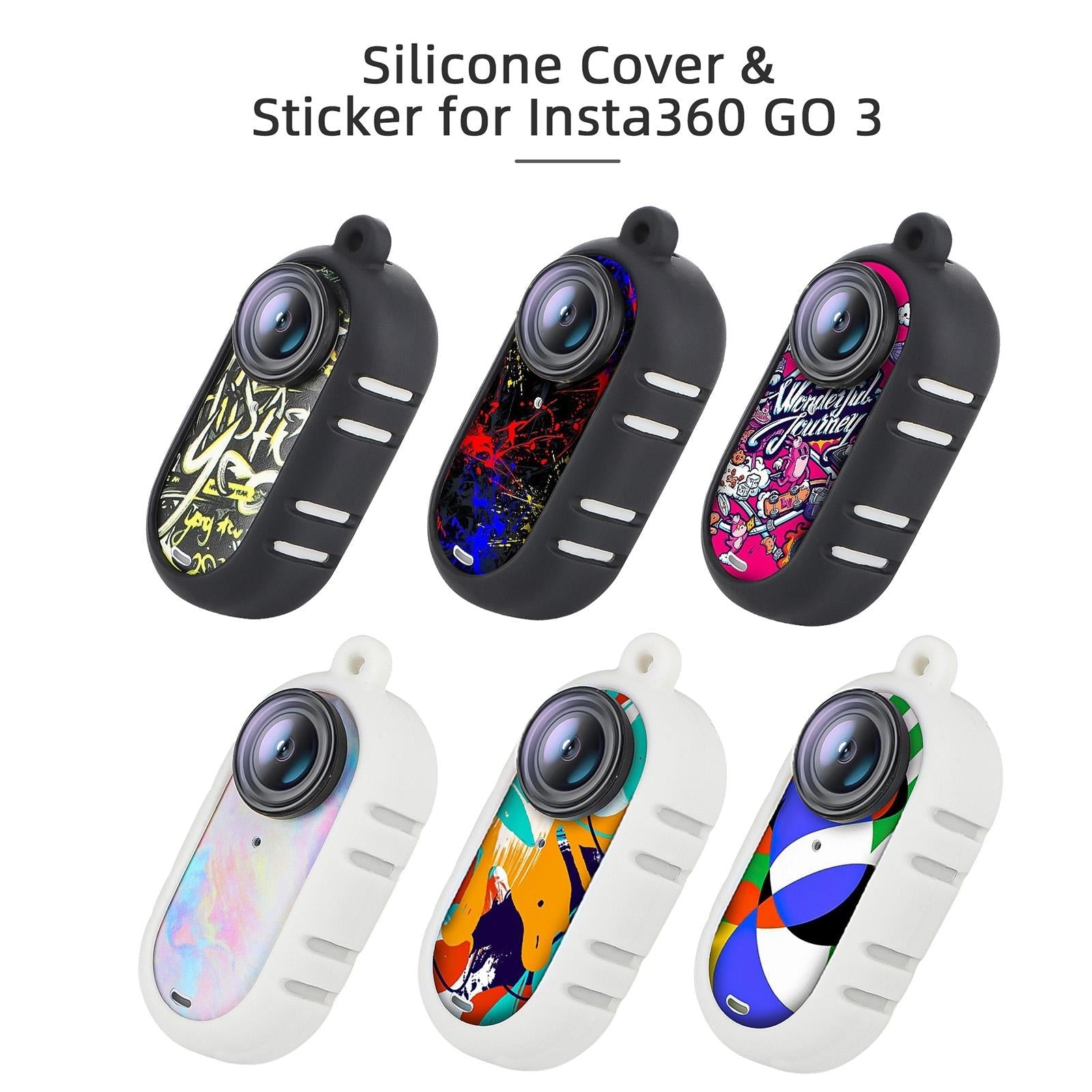 Insta360 Go 3 Silicone Case with Cooling Skin and Neck Strap - Black