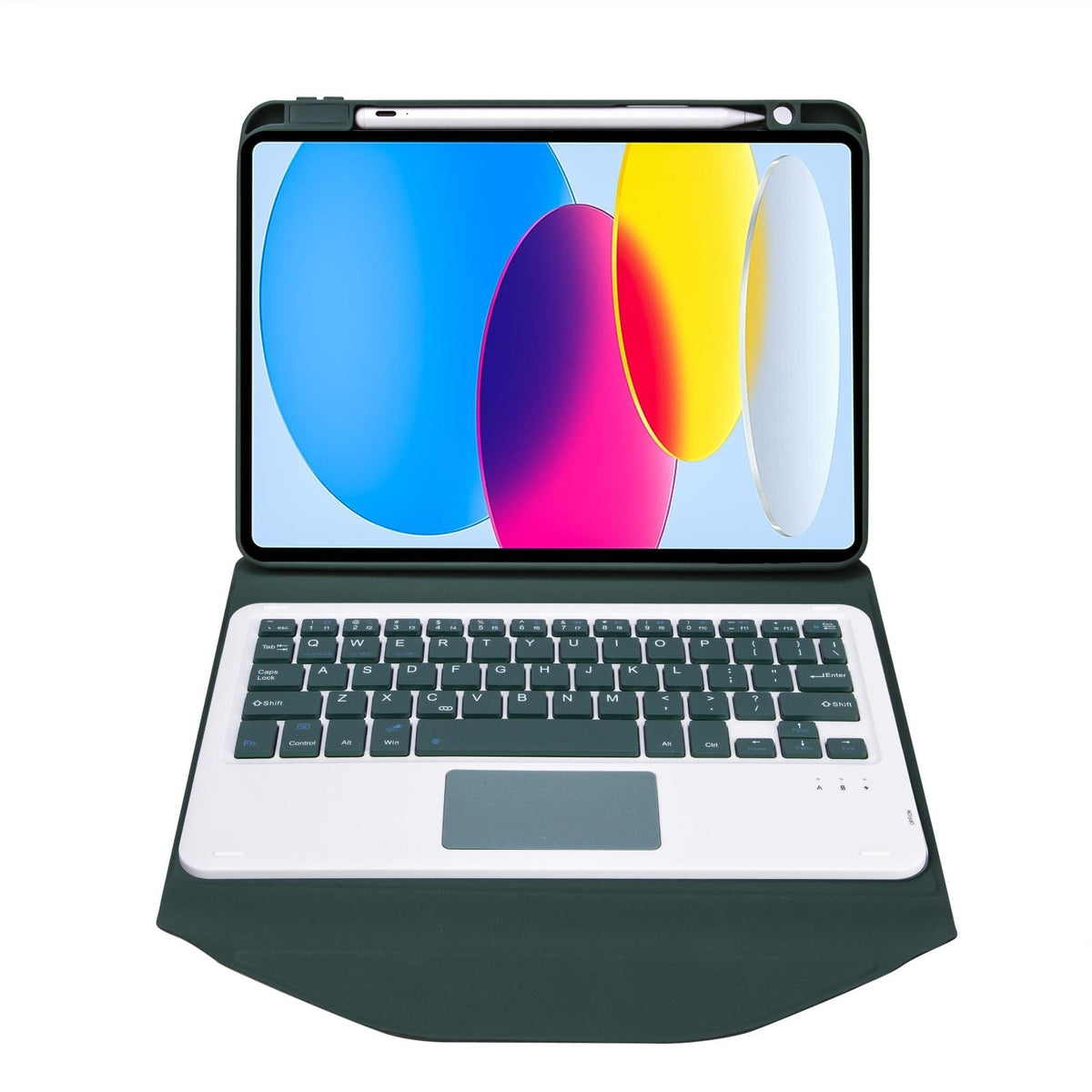 Bluetooth Keyboard Leather Tablet Case With Pen Slot And Touchpad - Pink