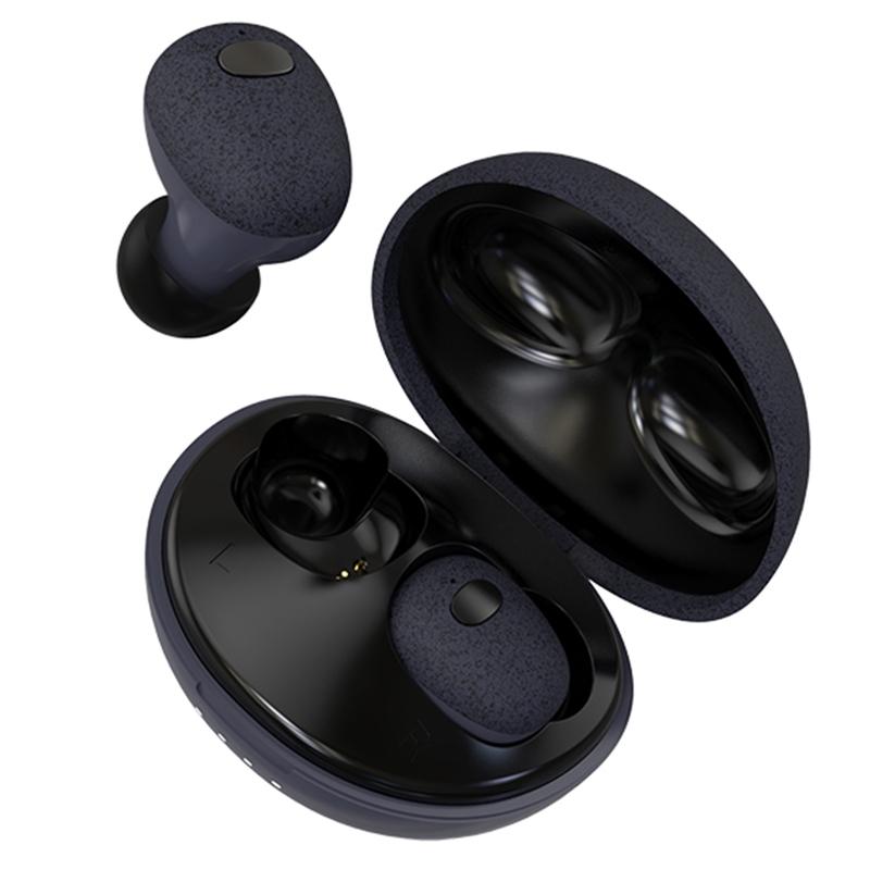 Wireless Bluetooth Earphones with 5d Sound and Magnetic Charging Box - Black