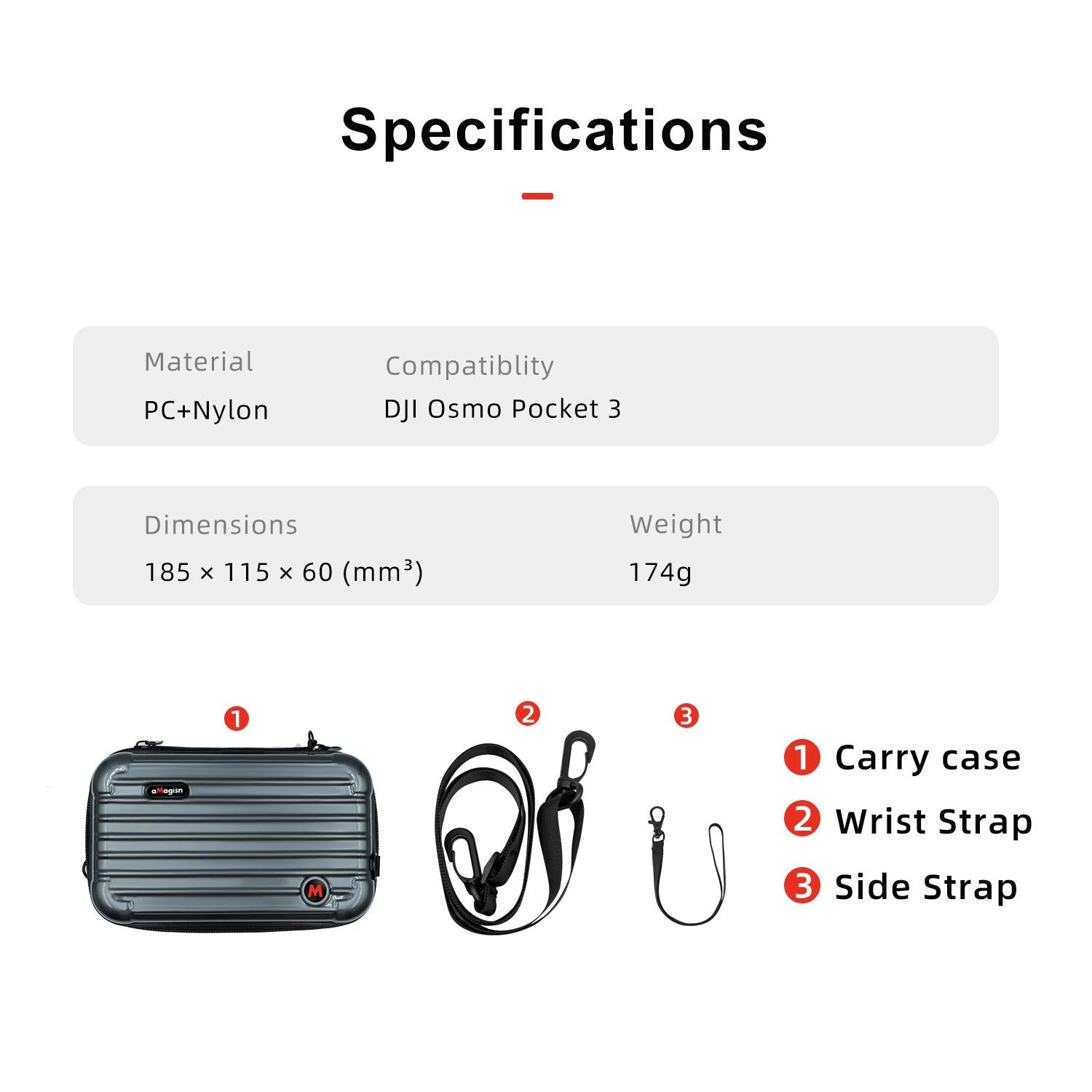 Small Organizer Bag for Sports Camera Accessories 18.5 x 11.5 x 6cm - Yellow