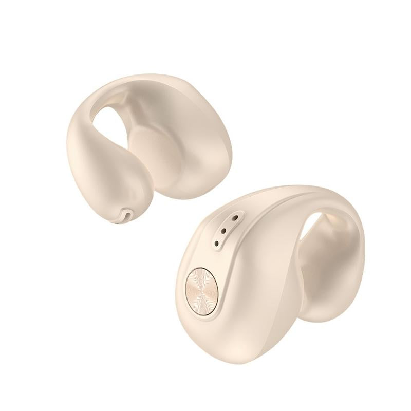 Wireless Dual Ear Bone Conduction Bluetooth Earphones - Mini Sport Clip - Skin Colour