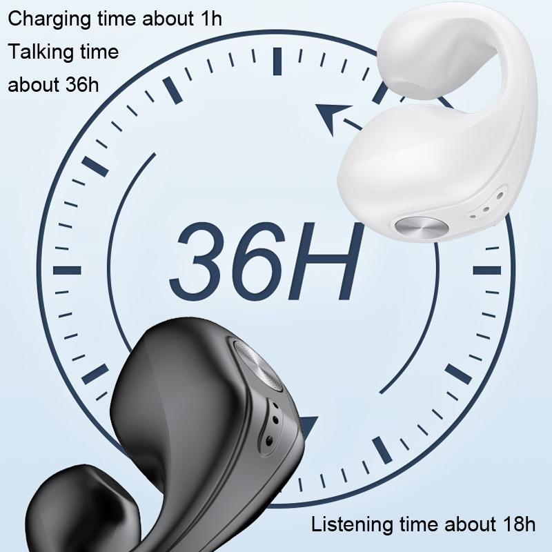 Wireless Dual Ear Bone Conduction Bluetooth Earphones - Mini Sport Clip - Skin Colour