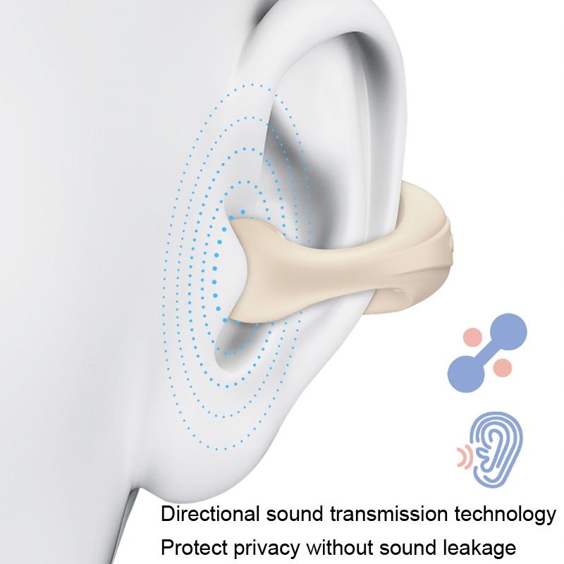 Wireless Dual Ear Bone Conduction Bluetooth Earphones - Mini Sport Clip - Skin Colour