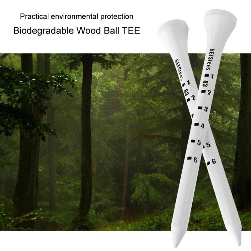 Adjustable Golf Tee Set - 30 Pieces Wooden Height Limit Spike Depth Marker - 69Mm