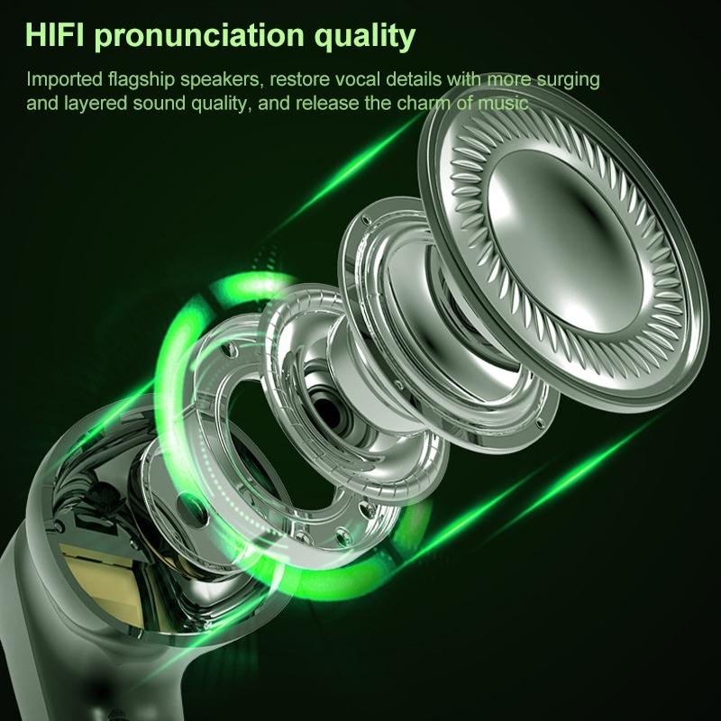 Wireless Gaming Earbuds with Bluetooth 5.0 and Led - White