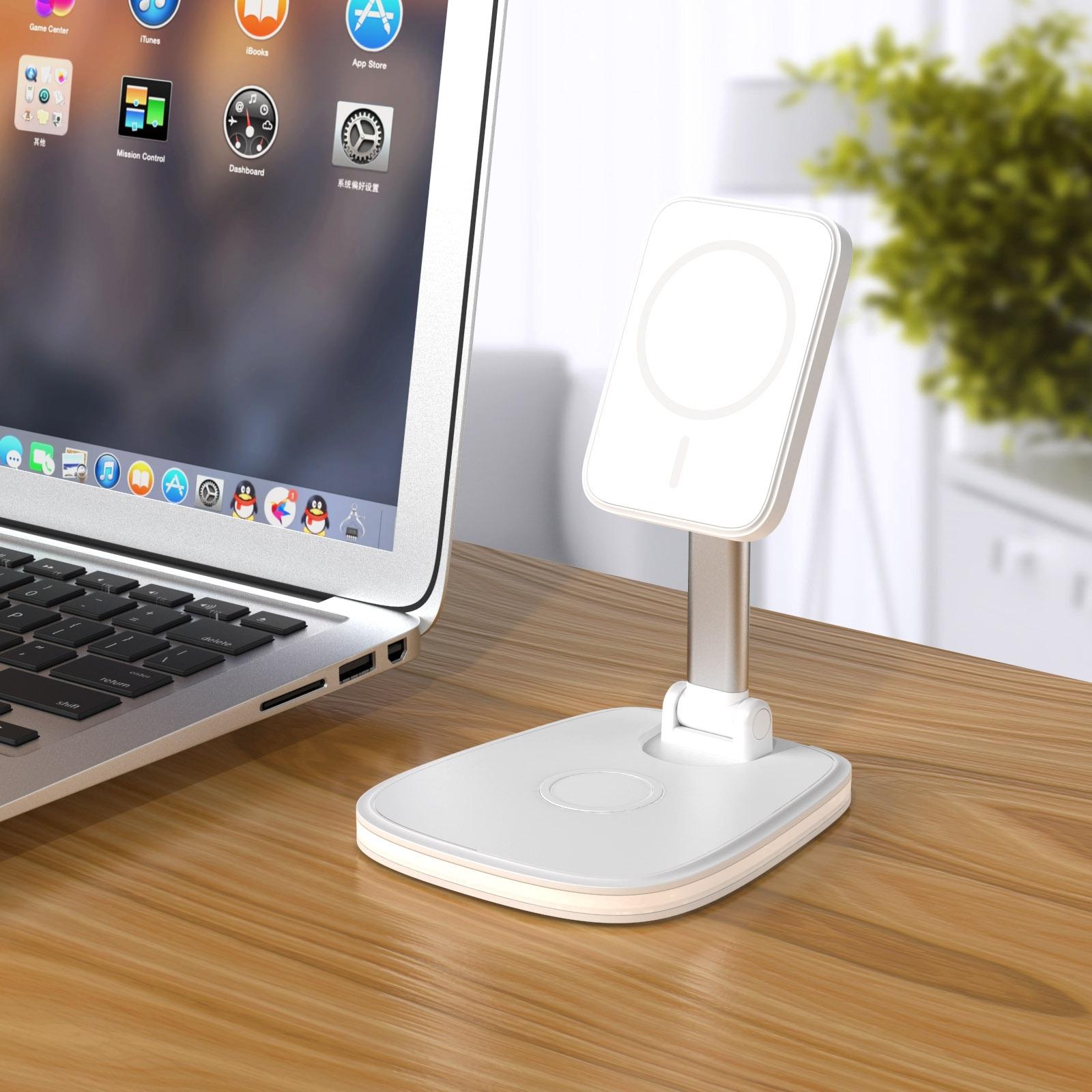 15W Multifunctional Desktop Wireless Charger - White