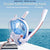 Full Dry Silicone Diving Mask for Adults - Double Tube - Black/Blue
