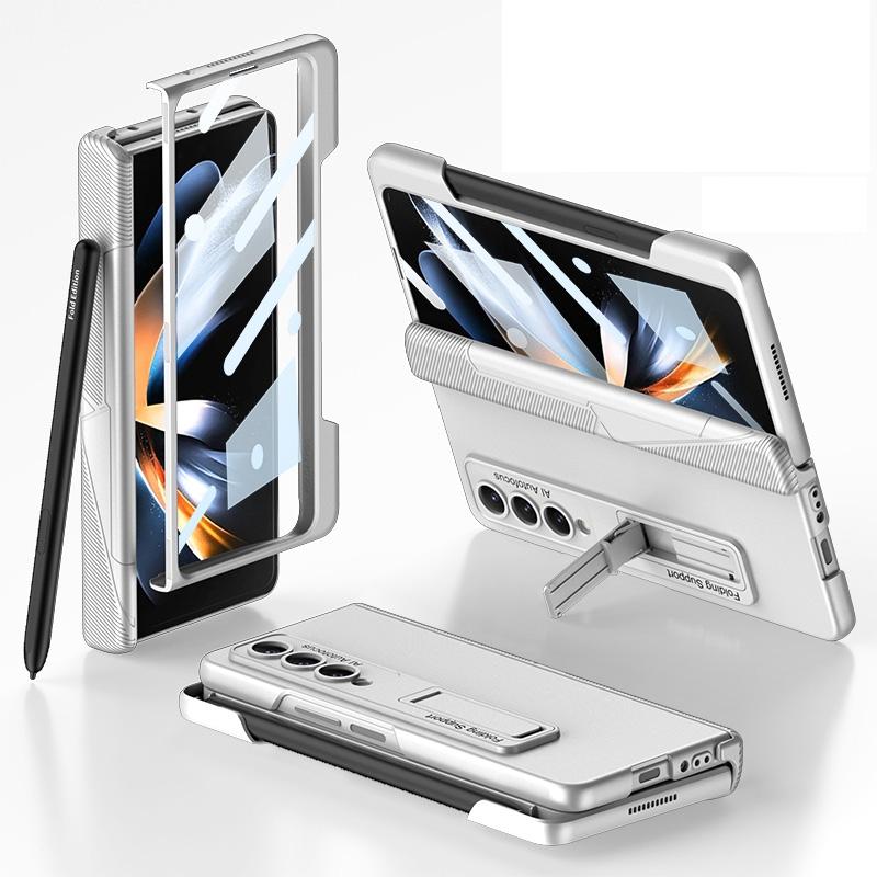 For Samsung Galaxy Z Fold4 5G Foldable Phone Case With Magnetic Closure And Pen Slot - Compact And Convenient - Black