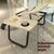 Adjustable Folding Laptop Desk with Cup Holder - Four-speed Lifting Table for Dorms - Black Gold Wire