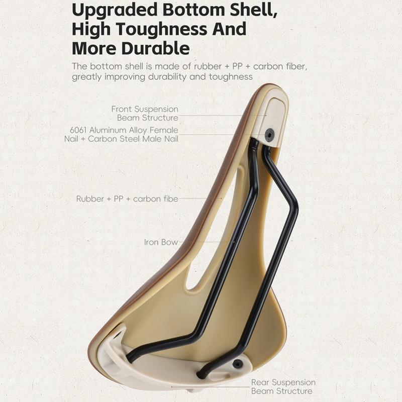 Breathable Bike Saddle For Comfortable Cycling - Brown