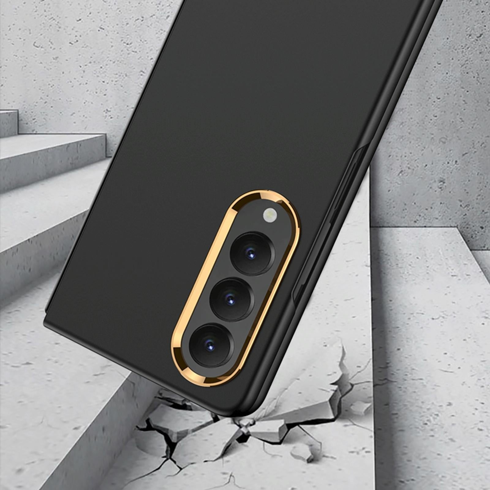 For Samsung Galaxy Z Fold4 5G Electroplating Lens Frame Case - Ultra Thin - Green