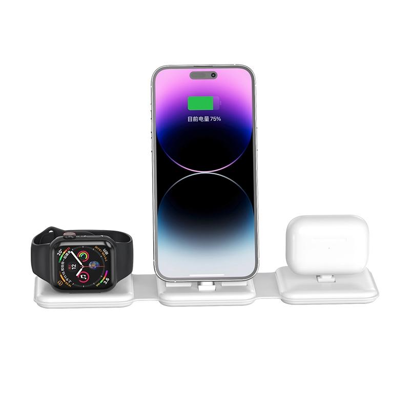 3 In 1 Wireless Charger For Apple Watch Phone & Headset - White