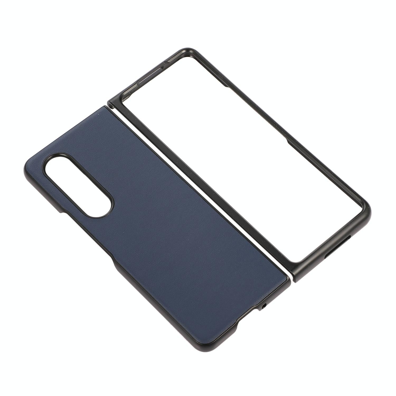 For Samsung Galaxy Z Fold4 5G Sheep Texture Leather Phone Case - Blue