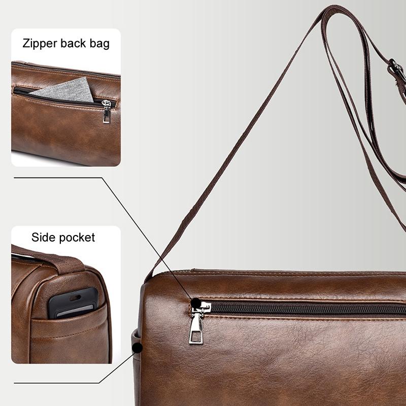 Waterproof Men Crossbody Backpack Large Capacity - Brown