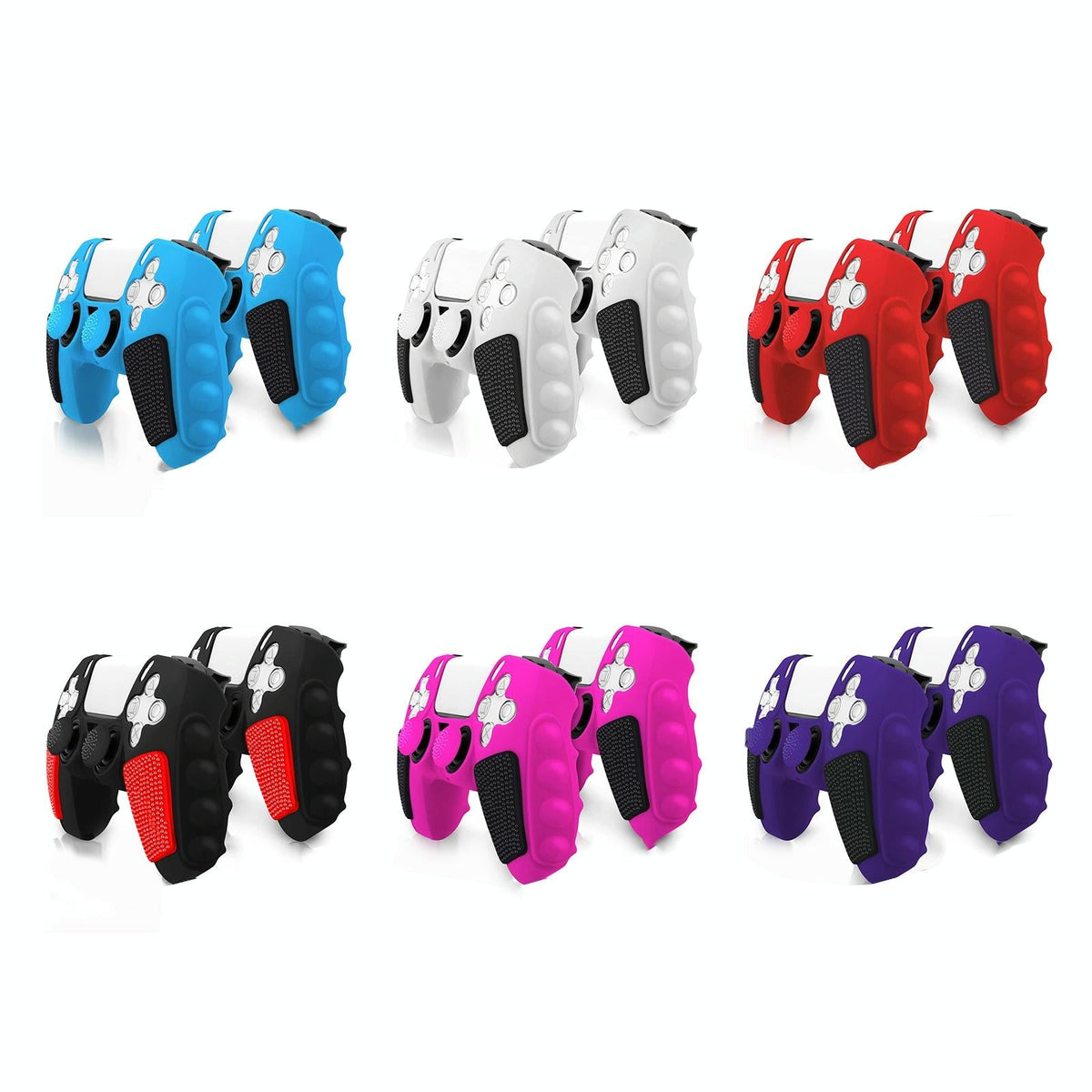 Silicone Gamepad Cover for Sony Ps5 - no Rocker Caps - Black Red