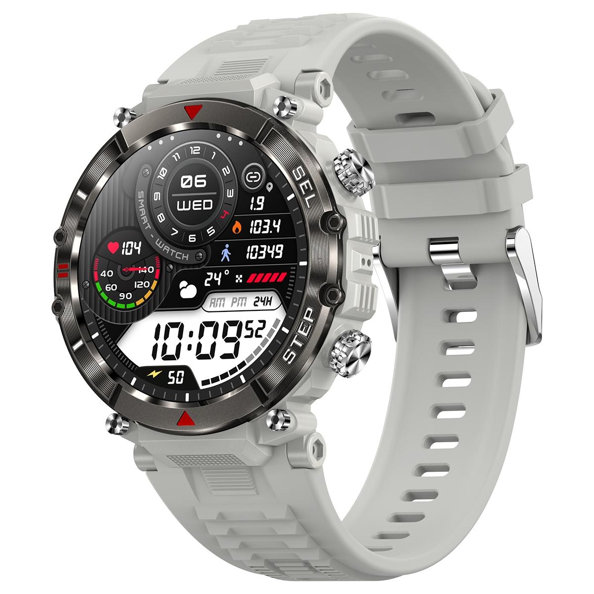 Smart Wristband With Waterproof Heart Rate And Blood Pressure Monitoring - Grey