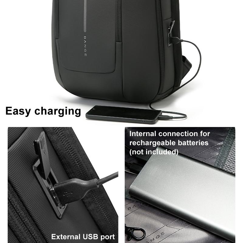 Men Commuter Laptop Backpack - Gray