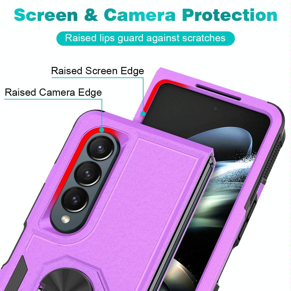 Galaxy Z Fold 4 Tpu Shockproof Case With Ring - 2 In 1 Design