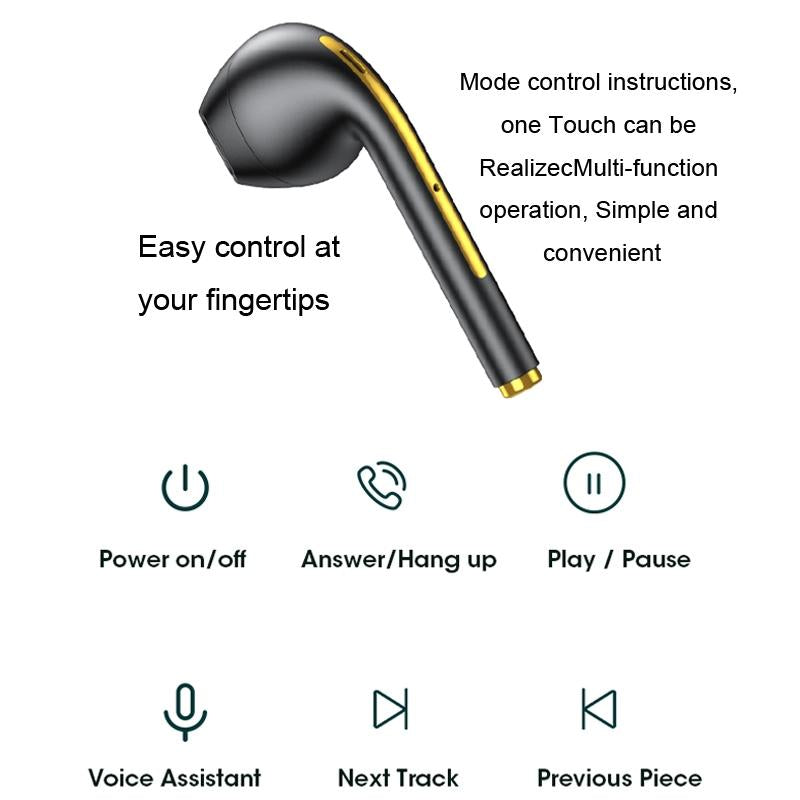 Wireless Sport Bluetooth Headphones with Led Display and Noise Reduction - White