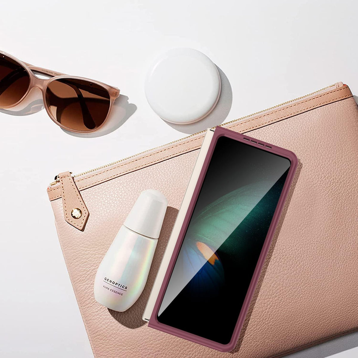 For Samsung Galaxy Z Fold4 5G Foldable Pc Case - Solid Colour - Dark Green