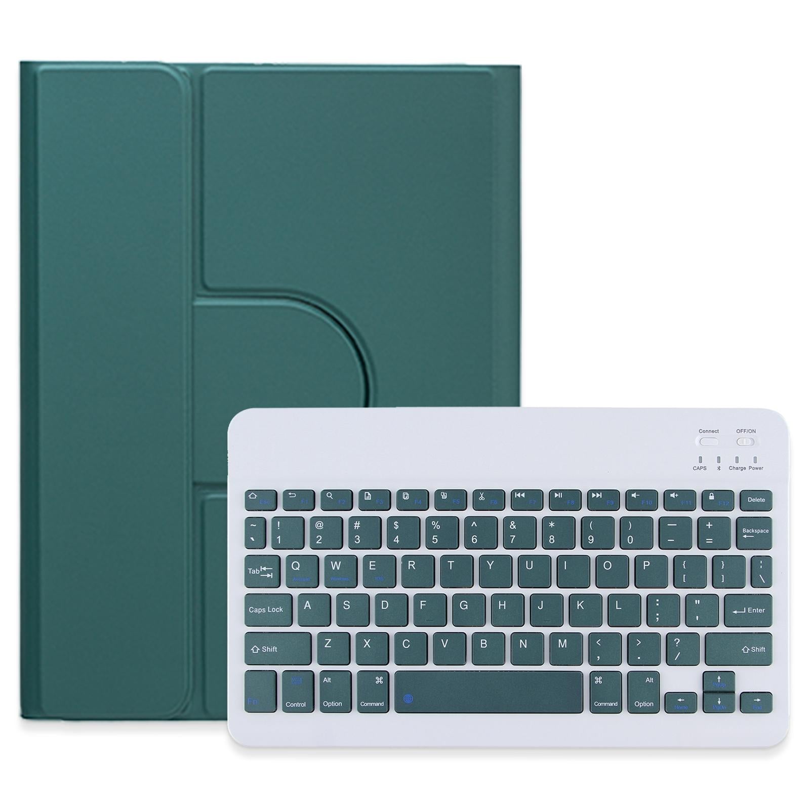 360 Degree Rotatable Bluetooth Keyboard Leather Case - Square Button - Mist Blue - For Ipad 10Th Gen 10.9 2022
