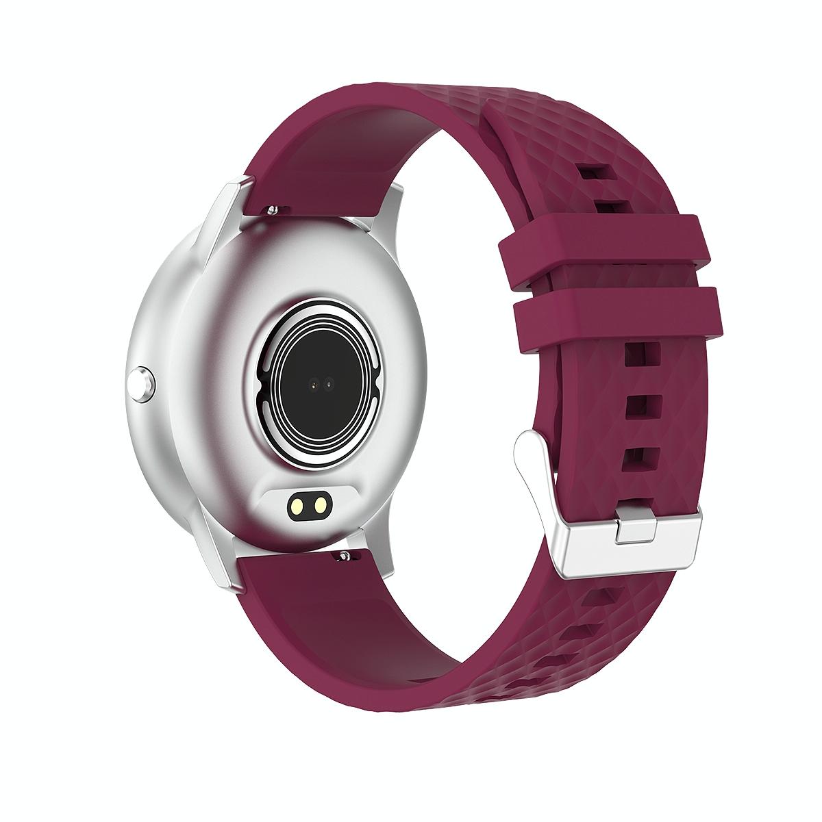 1.75 Inch Hd Round Screen Silicone Strap Smart Sports Watch - Lake Blue