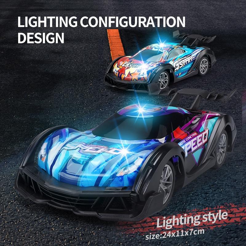 Remote Control Racing Car with Colourful Lights 4wd - Orange
