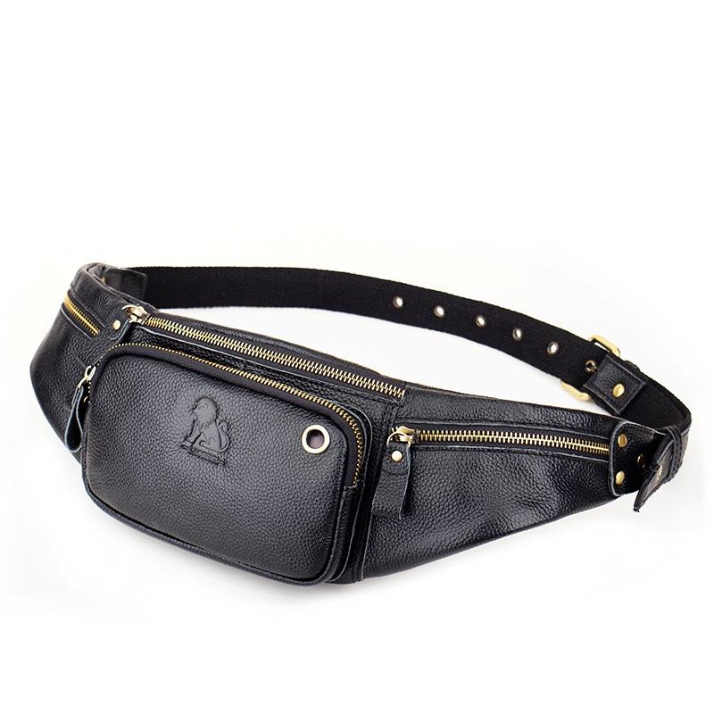 Vintage Leather Waist Bag For Men - Brown