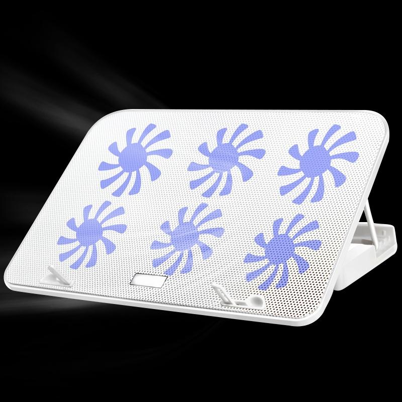 Silent Six-fan Cooling Holder for Notebook Computers - Dazzling Red